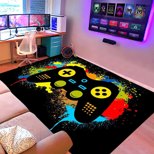 Video Game Rugs Carpets Gameing for Kids Teen Boy Room Bedroom, Colorful Gaming Floor Mats Area Rug for Living Room Gaming Chair Mat Hardwood, 20 x 31 in Area Rugs Carpet for Gamer Boys