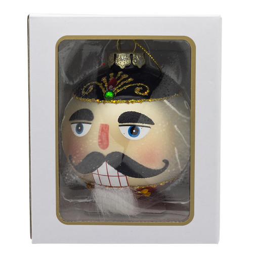 Kurt Adler 80MM Glass Nutcracker Ball Ornament