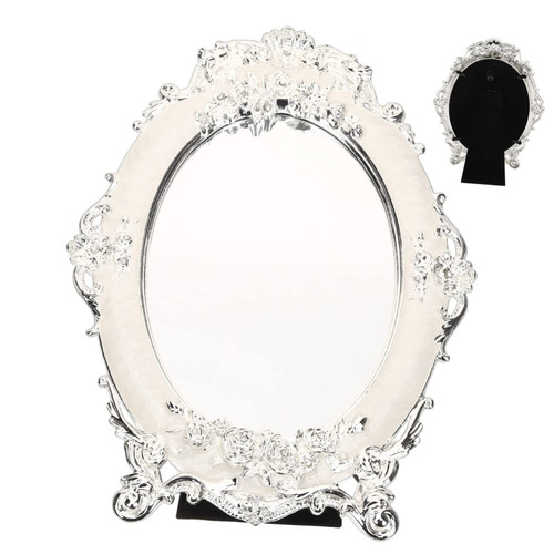 European Mirror Retro Mirror Vintage Makeup Mirror Dresser Decor Vanity Mirror Retro Style Mirror European Decor Table Makeup Mirror Metal Makeup Mirror Makeup Mirror Decorate