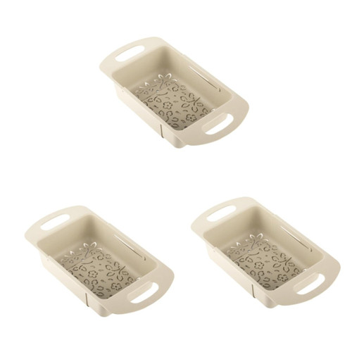 BESTOYARD 3pcs Strainer Vegetables Filter Creative Sink Draining Basket Extendable Fruit Washing Basket Collapsible Kitchen Colander Foldable Draining Basket Kitchen Sink Colander Shelf