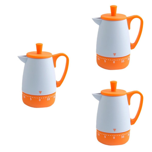 Cabilock 3pcs Mini Teapot Digital Kitchen Timer Mechanical Kitchen Timer Kids Alarm Clock Wind up Timers Boiling Egg Timer Cake Kit Manual Timer Novelty Kitchen Timer Gift Child Boiled Eggs