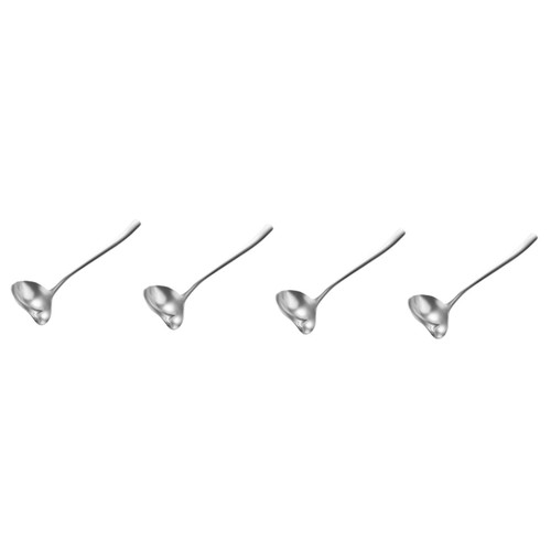 DECHOUS 4pcs Crooked Mouth Deflector Spoon Salad Servers Pouring Ladle with Spout Gravy Ladle Quenelle Spoon Soup Handle Dessert Spoons Stainless Steel Sauce Ladle Steel Handle Unique