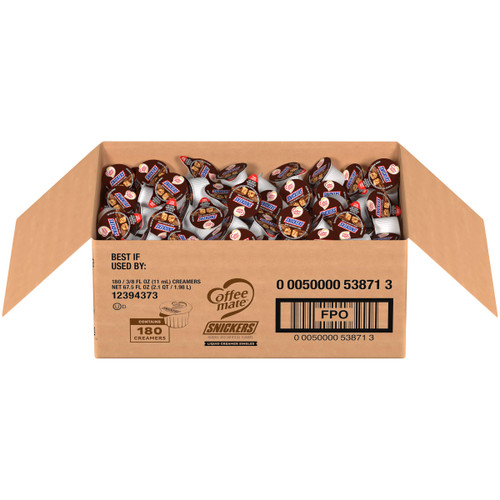 Minor Nestle Coffee Mate Coffee Creamer, Snickers, Liquid Creamer Singles, Box of 180 Singles Minor Nestle Coffee Mate Coffee Creamer, Snickers, Liquid Creamer Singles, Box of 180 Singles