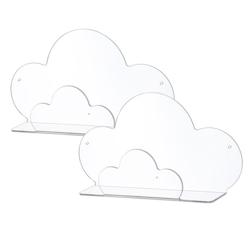 MAGICLULU 2pcs Cloud Shelf Storage Rack Home Decor Wall Shelving Shelves Bathroom Rack Small Floating Shelf Organization Rack Kitchen Storage Shelf Bathroom Decor Bracket No Punching Acrylic