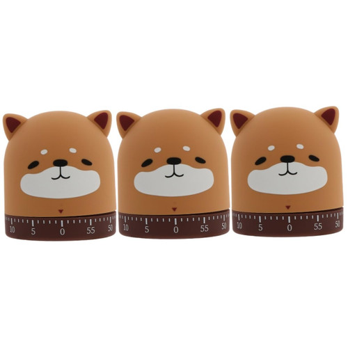MAGICLULU 3pcs Kitchen Timer Digital Alarm Clock Countdown Timer Countdown Ticking Clock Chef Timer Kitchen Alarm Clock Wind up Timer Tools for Kids Food Abs to Rotate Shiba Inu Mechanical