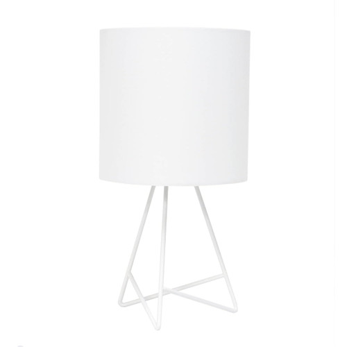 212 Main White Down to The Wire White Table Lamp with Fabric Shade