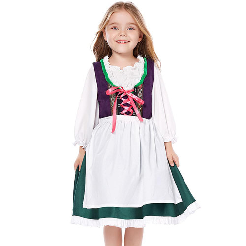 IDOPIP Kids Girls Oktoberfest Costume German Dirndl Dress for Bavarian Carnival Halloween Party Dress up Cosplay 3PCS Dress+Shirt+Apron Maid Dress Outfit Green + Purple (Top+Dress+Apron) 10-12 Years IDOPIP Kids Girls Oktoberfest Costume German Dirndl Dress for Bavarian Carnival Halloween Party Dress up Cosplay 3PCS Dress+Shirt+Apron Maid Dress Outfit Green + Purple (Top+Dress+Apron) 10-12 Years