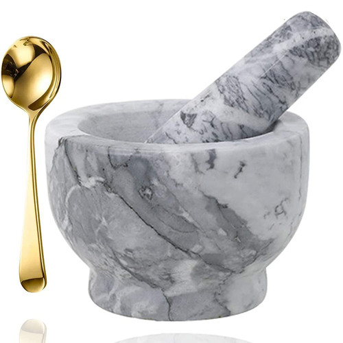 White Marble Mortar and Pestle Set Molcajete Granite Guacamole Mortar and Pestle with Spoon Spice Crusher for 2 CPUs Marble Masher Bowl and Grinder Stone Pepper Grinder Heavy Duty Garlic Bowl White Marble Mortar and Pestle Set Molcajete Granite Guacamole Mortar and Pestle with Spoon Spice Crusher for 2 CPUs Marble Masher Bowl and Grinder Stone Pepper Grinder Heavy Duty Garlic Bowl