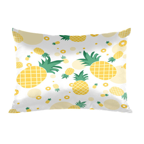 Yellow Pineapple Satin Pillowcase for Hair and Skin Silk Washable Pillowcase, Tropical Fruit Pillow Cases Cooling Satin Pillow Covers with Envelope Closure, Standard Size(20x30 inches)