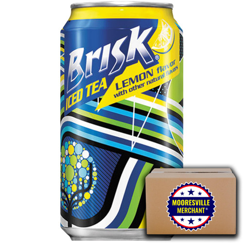 Brisk Iced Tea Lemon, 12 fl oz, 12 Cans with Mooresville Merchant Decal Brisk Iced Tea Lemon, 12 fl oz, 12 Cans with Mooresville Merchant Decal