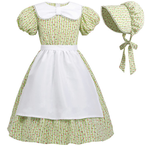 LSYYSKB Girls Pioneer Dress, Colonial Prairie Dresses Girls Pioneer Colonial Dress Prairie Costumes LSYYSKB Girls Pioneer Dress, Colonial Prairie Dresses Girls Pioneer Colonial Dress Prairie Costumes