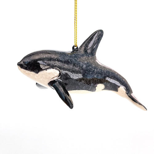 Christmas Ornaments - Hand-Painted - Stocking Stuffers, Scuba Divers and Ocean Lovers (Orca Killer Whale)
