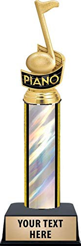 11" Piano Music Note Trophies - Piano Music Note Silver Trophy Awards Prime