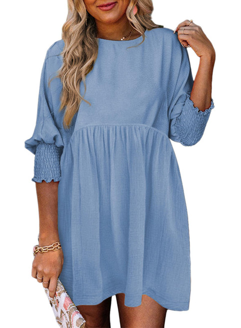 Dokotoo Womens Spring Summer Sundress 2024 Fashion Cute Babydoll Tunic Dress Casual Loose Short Sleeve Crew Neck Mini Beach Dress Flowy Swing Shift Dresses Plus Size Sky Blue Dress Medium Dokotoo Womens Spring Summer Sundress 2024 Fashion Cute Babydoll Tunic Dress Casual Loose Short Sleeve Crew Neck Mini Beach Dress Flowy Swing Shift Dresses Plus Size Sky Blue Dress Medium