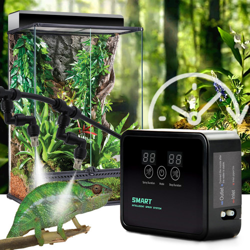 MECESOR Reptile Humidifiers Smart Misting System for Reptile Terrariums, Reptile Mister Automatic with Timer, 360 Adjustable Misting Nozzles for Chameleons, Snake, Lizard, Frog, Turtle MECESOR Reptile Humidifiers Smart Misting System for Reptile Terrariums, Reptile Mister Automatic with Timer, 360 Adjustable Misting Nozzles for Chameleons, Snake, Lizard, Frog, Turtle