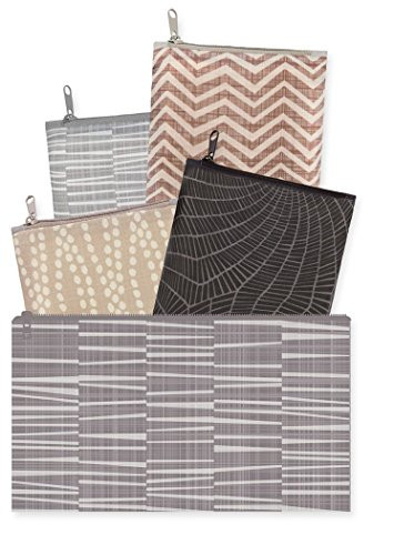 LOQI CO.EA Earth Collection Pouch, Set of 4 Reusable Grocery Bag, One Size, Multicolor