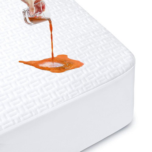 RestGuard 100% Waterproof Mattress Protector Queen, Breathable Cooling Bamboo 3D Air Fabric Mattress Cover, Soft Noiseless Bed Cover, Machine Washable, 8-21'' Deep Pocket RestGuard 100% Waterproof Mattress Protector Queen, Breathable Cooling Bamboo 3D Air Fabric Mattress Cover, Soft Noiseless Bed Cover, Machine Washable, 8-21'' Deep Pocket