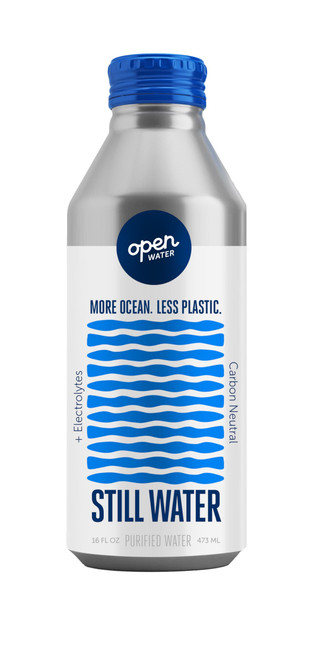Open Water Still Bottled Water with Electrolytes in 16-oz Aluminum Bottles (1 Cases, 12 bottles - Still) | BPA-free and Eco friendly