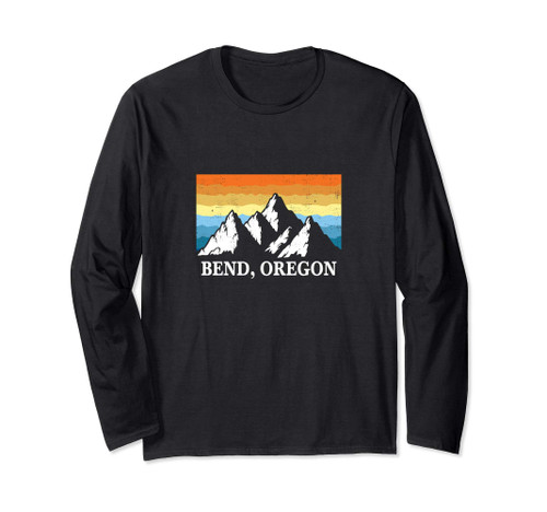 Vintage Bend, Oregon Mountain Hiking Souvenir Print Long Sleeve T-Shirt
