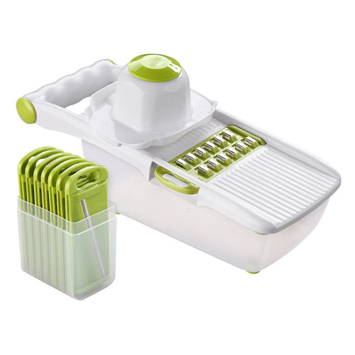 Vegetable Chopper Kitchen 8 in 1 Mandoline Slicer Veggie Slicer Dicer Cutter Handheld Vegetable Grater Manual Mandolin Multipurpose for Garlic, Onion, Cabbage, Carrot, Potato, Tomato, Fruit, Salad