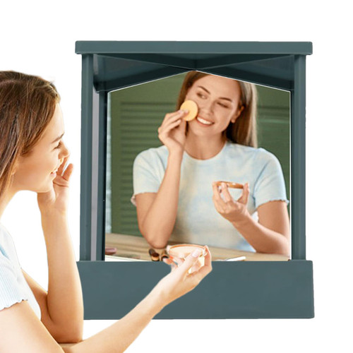 Real Mirror Non Reversing, Triangular Fixed Table Mirror, True Image Cosmetic Mirror, Non-magnifying Makeup Mirror, Photo Facial Correction Mirror, Non Reversing Vanity Mirror, Tabletop True Image Mi