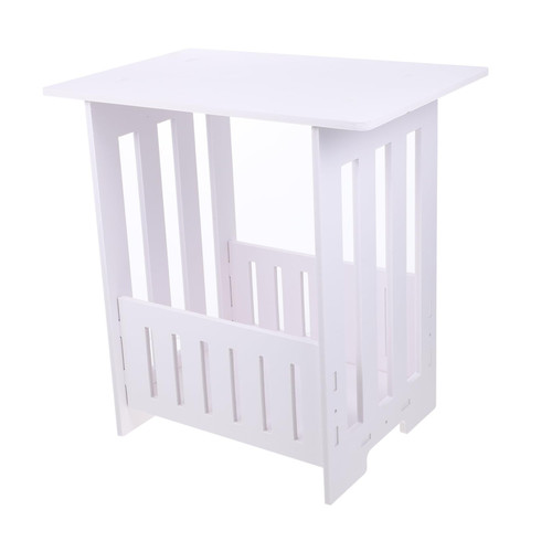 TIDTALEO White Bedside Table 1pc Coffee Table Coffee Table Small Tea Table Narrow Side Table Wood Nightstand Square Coffee Table Side Table with Storage Basket Drinks Wpc Student Table