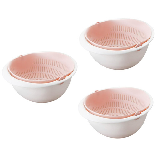 Cabilock 3pcs Multifunction Kitchen Colander Over Sink Strainer Colander Drainer Bowl Strainer Colander Kitchen Strainer Bowl Colander with Bowl Sink Filter Sink Basket To Rotate Dedicated