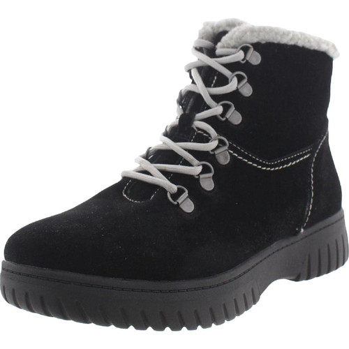 WHITE MOUNTAIN Shoes Women's Glory Lace-up Boot, Black/Suede, 6.5 M