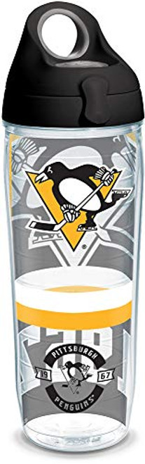 Tervis 1303644 NHL Pittsburgh Penguins Top Shelf Insulated Tumbler with Wrap and Black with Gray Lid, 24oz Water Bottle, Clear Tervis 1303644 NHL Pittsburgh Penguins Top Shelf Insulated Tumbler with Wrap and Black with Gray Lid, 24oz Water Bottle, Clear