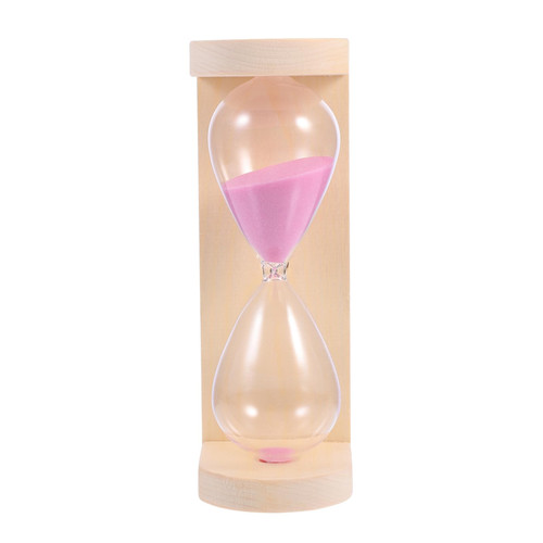 1pc Chronograph Hourglass Wooden Clock Office Desk