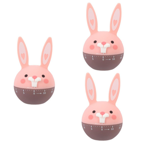 PRETYZOOM 3pcs Kitchen Timer Egg Chef Timer Cooking Timer Timers Cute Timer Clock Kitchen Baking Timer Year of The Rabbit Timer Rabbit Countdown Timer Cube Timer Counter Child Cartoon Abs