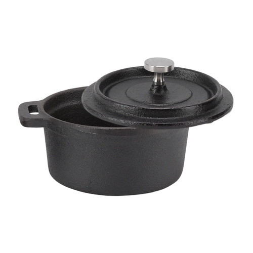 Round Cast Iron Cooking Pot, Dutch Oven Pot with Lid Thickened Cast Iron Pot for Gas Electric Oven Barbecue(#1)