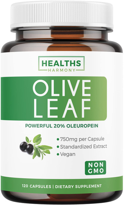 Olive Leaf Extract (Non-GMO) Super Strength: 20% Oleuropein - 750mg - Vegetarian - Immune Support Supplement, Skin Health, and Powerful Antioxidants Supplement - No Oil or Liquid - 120 Capsules Olive Leaf Extract (Non-GMO) Super Strength: 20% Oleuropein - 750mg - Vegetarian - Immune Support Supplement, Skin Health, and Powerful Antioxidants Supplement - No Oil or Liquid - 120 Capsules