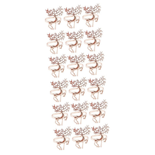 MAGICLULU 18 Pcs Christmas Fawn Napkins Antler Napkin Holder Winter Napkin Rings Reindeer Serviette Ring Festive Napkin Rings Xmas Napkin Holders Towel Buckle Elk Antler Wedding Set up Alloy