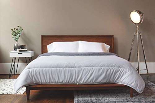 ViscoSoft Down Alternative Comforter Full/Queen Size | Reversible & Washable Microfiber Gray Duvet Cover Insert | Lightweight Super Soft Bedding