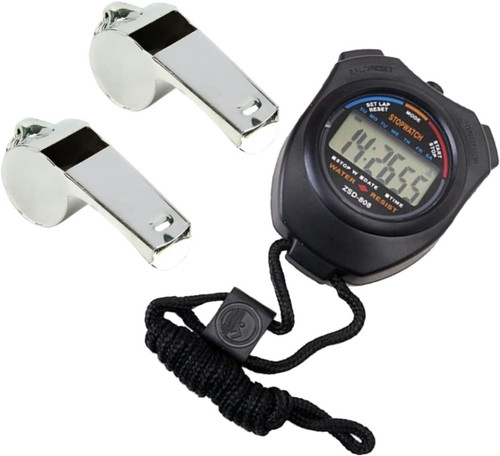 Stopwatch Electronic Timer Multifunctional Stop Watch Whistle Strap Sports Fitness (Whistle Randomly Shipped)