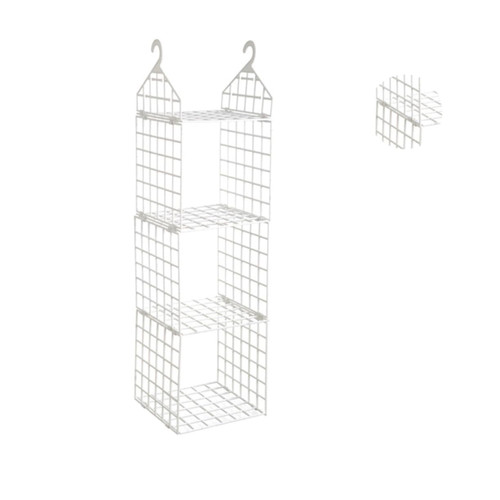 VILLFUL Craft Closet Folding Storage Shelves Laundry Room Organization Locker Shelf Clothing Organization Rack Clothes Rack Clothes Hangers Random Stuff Hanging Wardrobe White