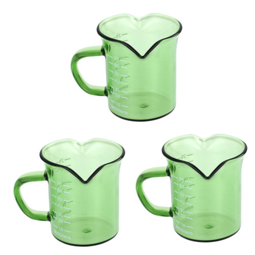 Abaodam 3pcs Double Mouth Milk Cup Measuring Cup Espresso Accessories Mom Cup Liquid Measuring Cups Milk Frothing Jug Barista Measuring Cup Clear Measure Cup New Glass Milk Jug Office Mini