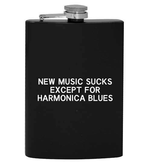 New Music Sucks Except For Harmonica Blues - 8oz Hip Drinking Alcohol Flask