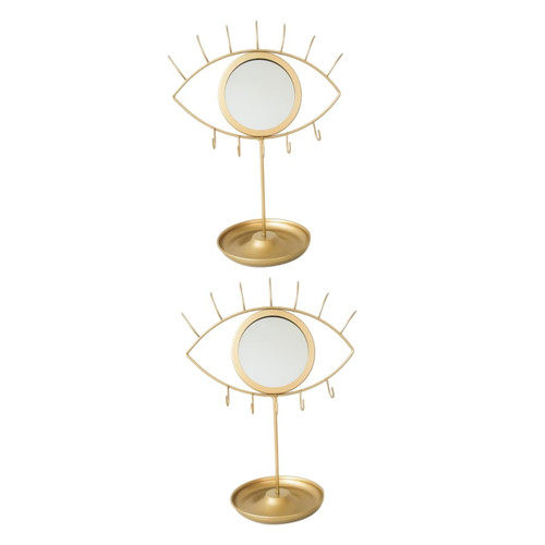 Beaupretty 2pcs Tabletop Cosmetic Mirror Girls Makeup Beauty Mirror Round Makeup Mirror The Office Desk Decor Vintage Mirror Dresser Mirror Tabletop Makeup Mirror Jewelry Rack Metal Travel