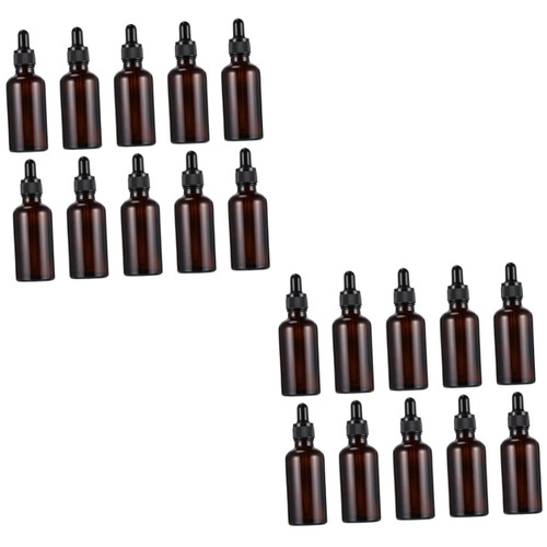 Gatuida 20 Pcs Glass Essential Oil Bottle Pipette Bottle Cosmetic Dropper Container Amber Glass Bottles Empty Dropper Dispenser Oil Drop Bottle Perfume Vial Small Liquid Travel
