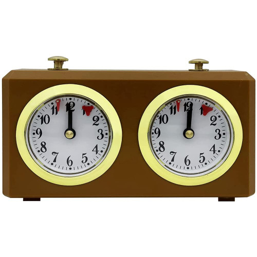 Jteyult Mechanical Chess Clock Analog for Chess Game Timer Clock Clocks No Battery Needed