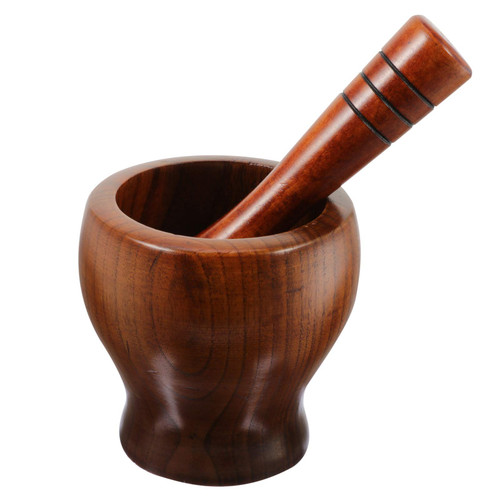 YARDWE 1 Set Garlic Masher Kitchen Utensils Kitchen Gear Garlic Crusher Wooden Mortar and Pestle Coffee Bean Garlic Pestle Wooden Pestle Garlic Grinding Bowl Tool Kit Simple