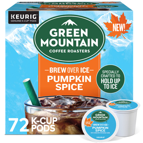 Green Mountain Coffee Roasters Brew Over Ice Pumpkin Spice, Keurig Single Serve K-Cup Pods, 72 Count
