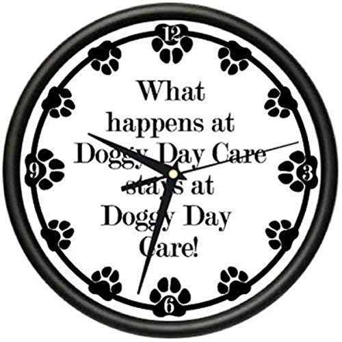 SignMission Doggie Boarding, Beagle Wall Clock Dog pet Dogs Puppy Breeder Gift, 1DOGGY Day Care