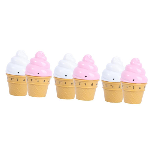 MAGICLULU 6 Pcs Ice Cream Timer Mechanical Timer Chef Timer Home Tools Adorable Kitchen Timer Cooking Timer Kid Tools Mechanic Tools Cartoon Kitchen Timer Plastic Child Modeling Alarm Clock