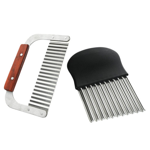 Ciieeo 4 Pcs Stainless Steel Potato Cutter Practical Potato Cutters Multipurpose Tool Veggies Choppers Potato Slicer for Chips Baby Food Cutter Potato Chips Vegetable Plastic