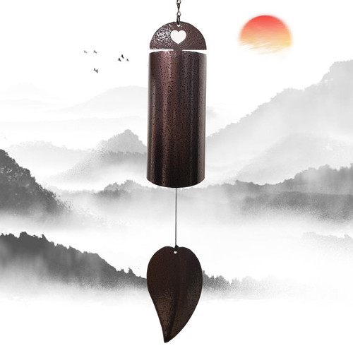 Wind Chimes for Outside Deep Tone Memorial Wind Chime Outdoor Deep Resonance Serenity Bell Antique Copper Cylinder Windbell Sympathy Gift Garden Decor Home Decoration 28 Inch Large