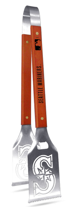 MLB Seattle Mariners Grill-A-Tongs, Heavy Duty Stainless Steel BBQ Grill Tongs