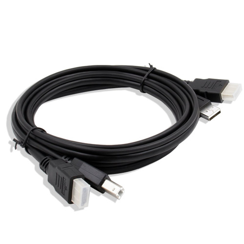 TESmart 1.5m 4.9ft Standard Twin Cable HDMI + USB KVM Cable USB type A to USB type B